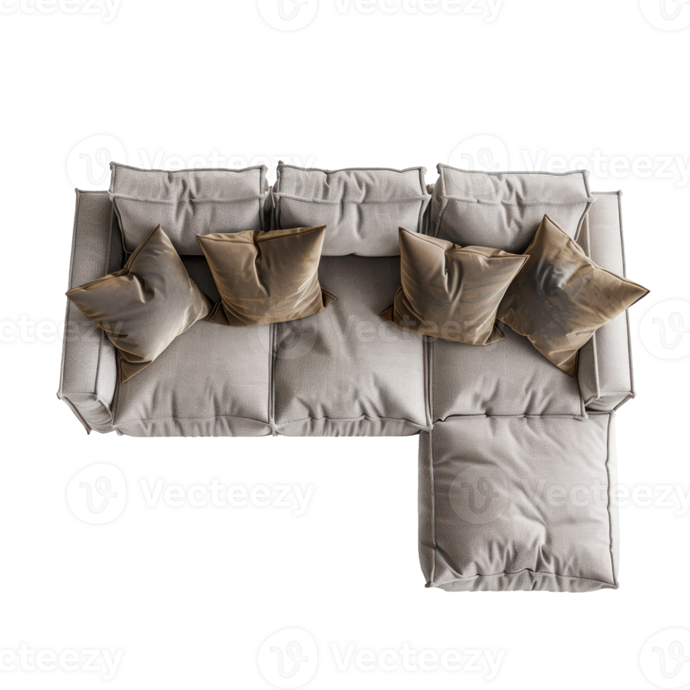 Bridgewater Sofa top view full length isolate on transparency background png