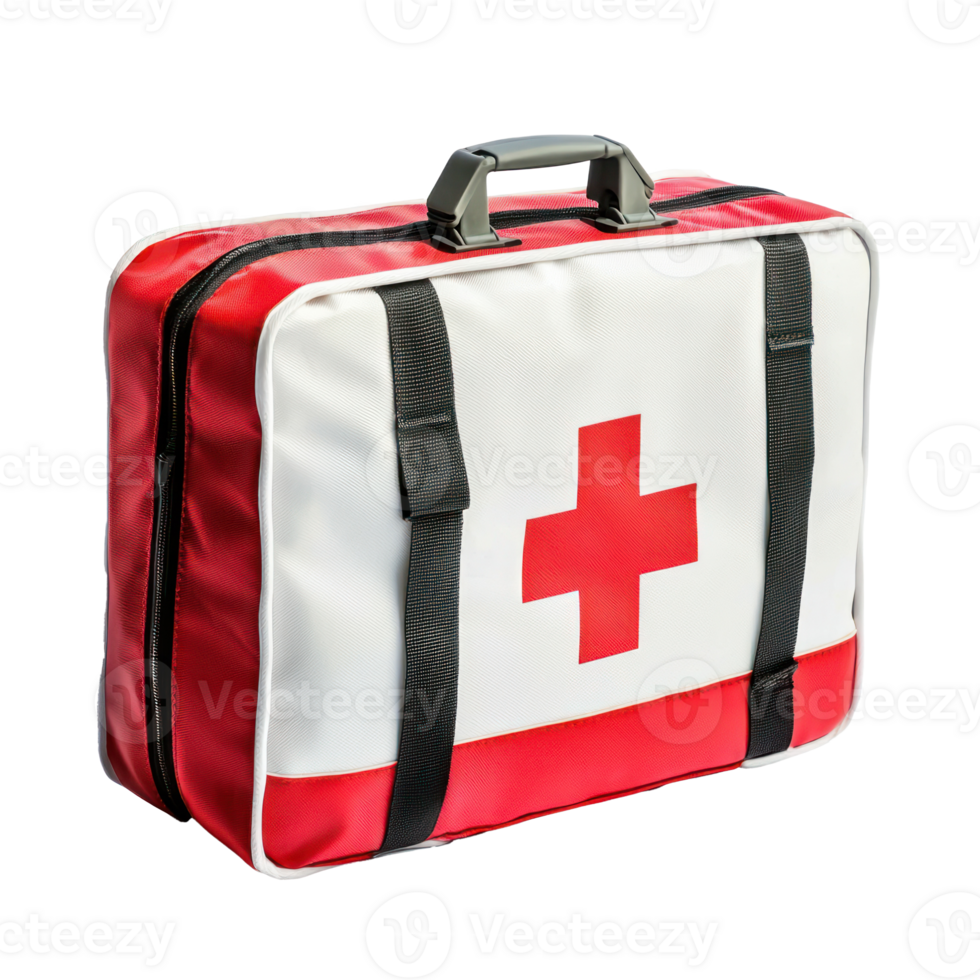 First aid kit side view isolate on transparency background png
