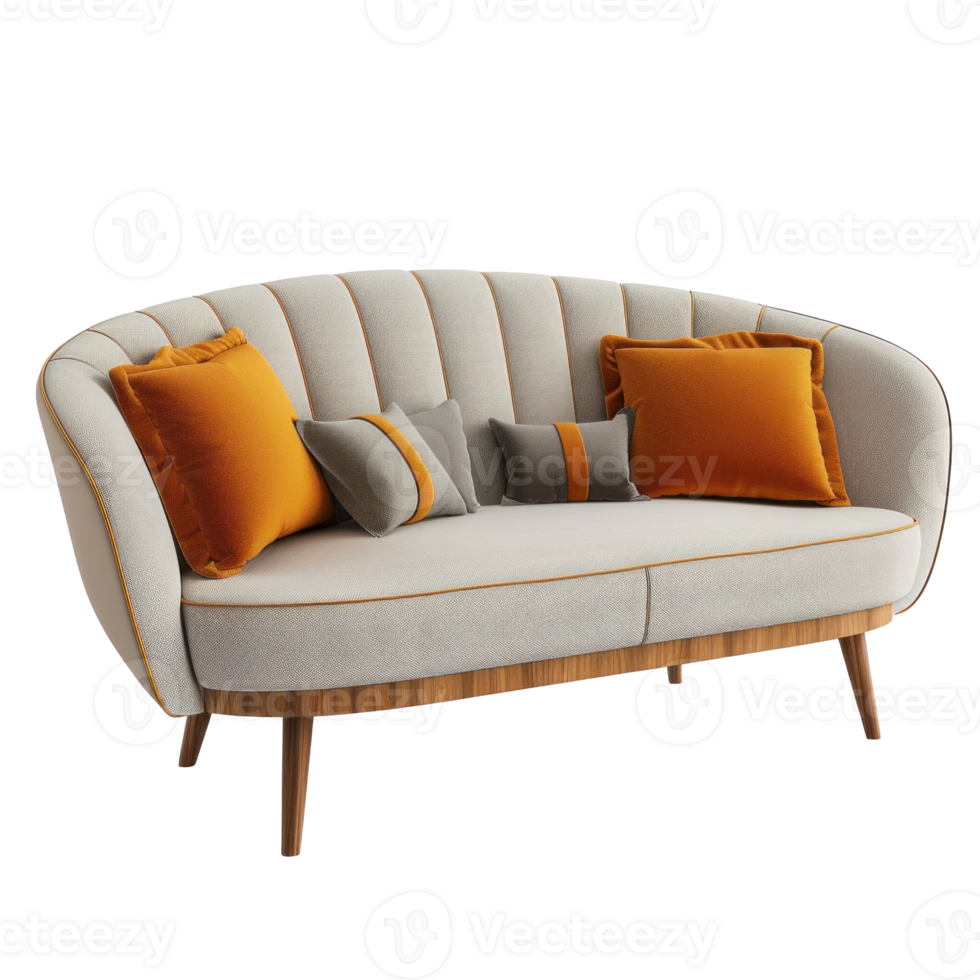 Curved Sofa isolate on transparency background png
