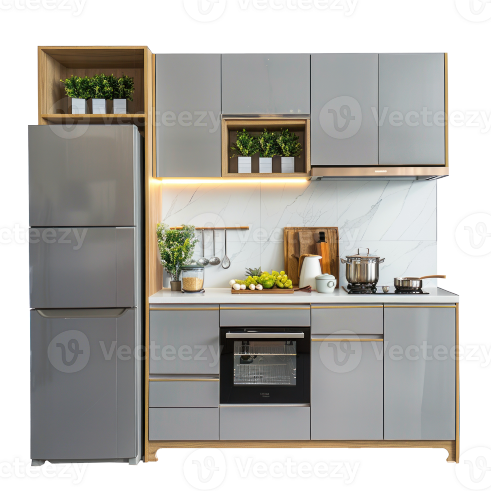 Kitchen Cabinet front view full length isolate on transparency background png