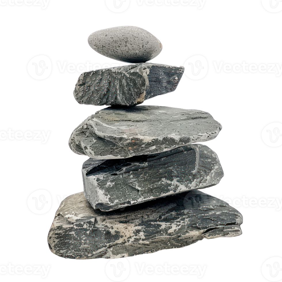 Zen stone, stack stone isolate on transparency background png