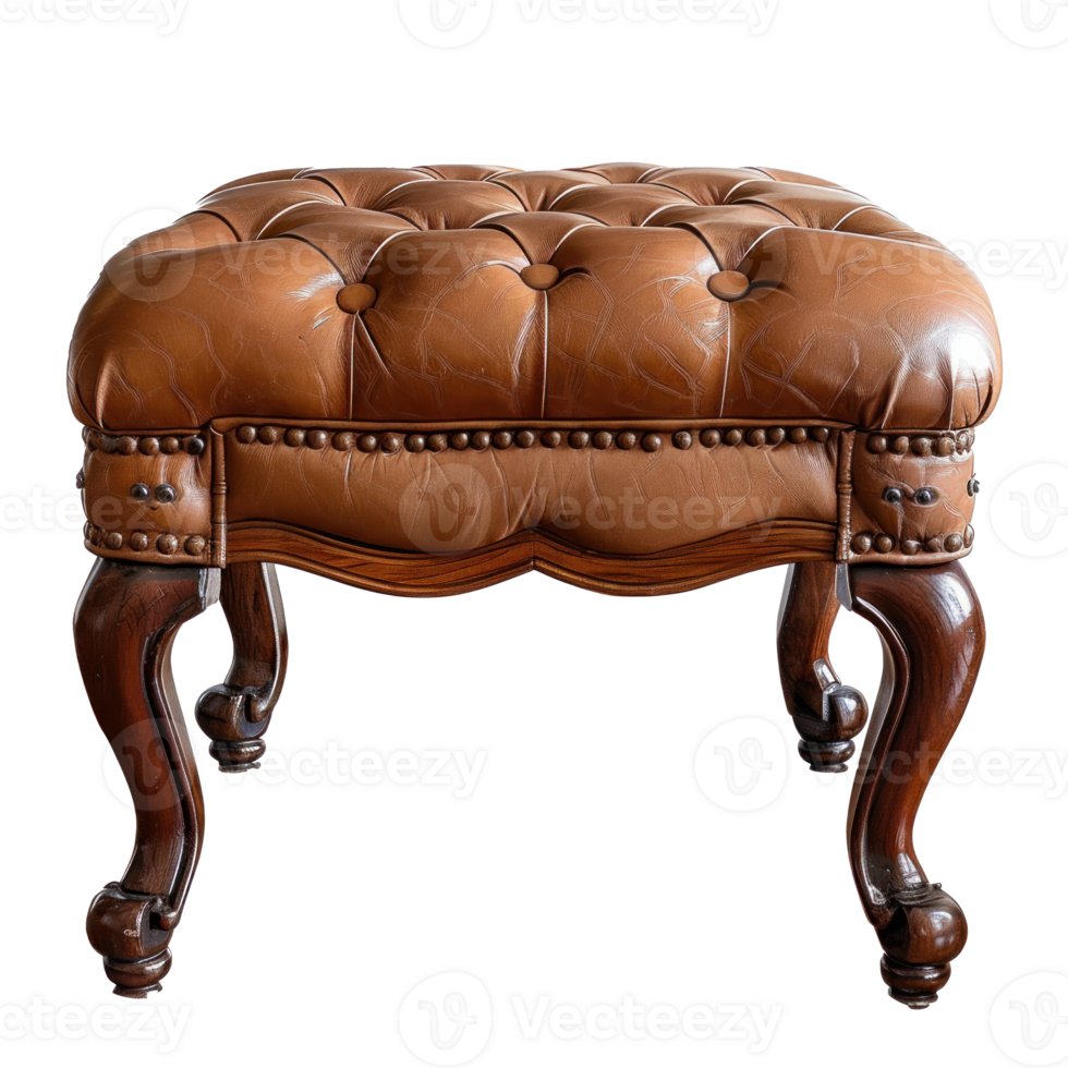 ottoman furniture front view full length isolate on transparency background png