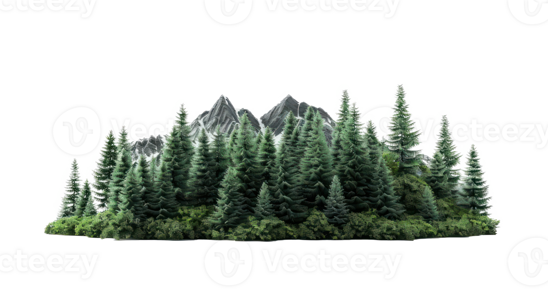 Forest Mountain isolate on transparency background png