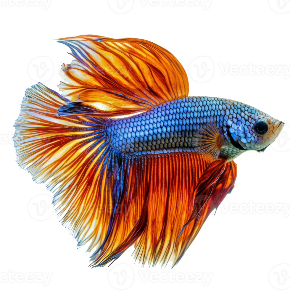 Betta Fish side view isolate on transparency background png