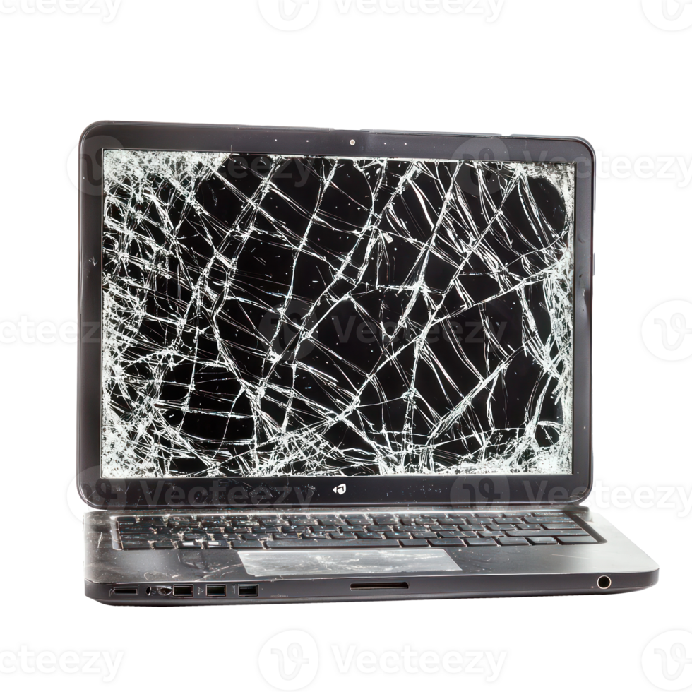 Broken laptop isolate on transparency background png