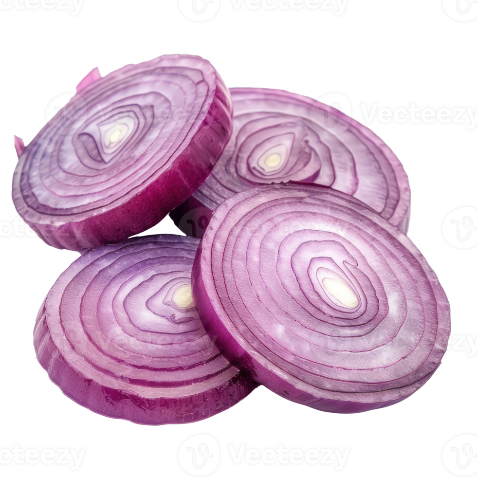 Red Onion Slices isolate on transparency background png