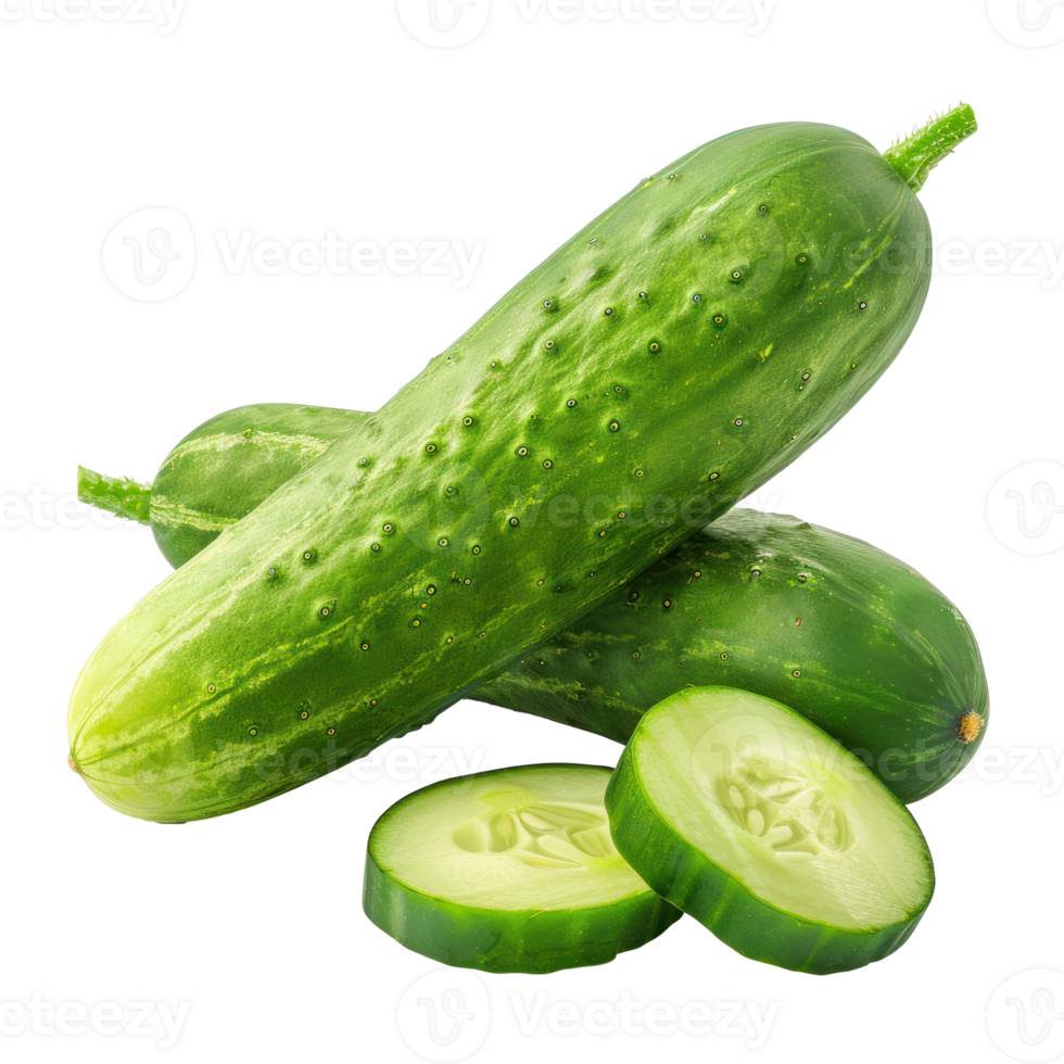Cucumber, clipping path isolate on transparency background png