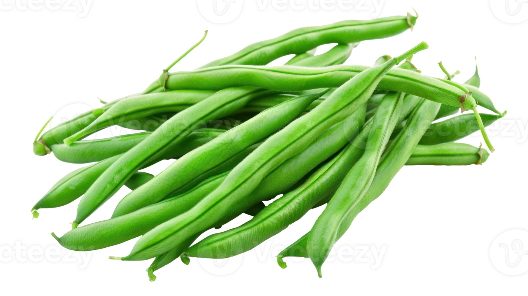 Green beans in a pod isolate on transparency background png