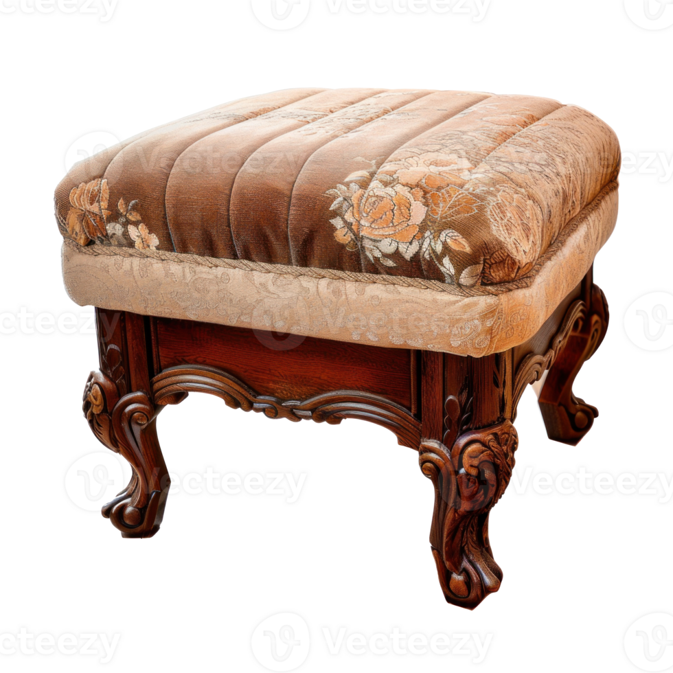 ottoman furniture side view full length isolate on transparency background png