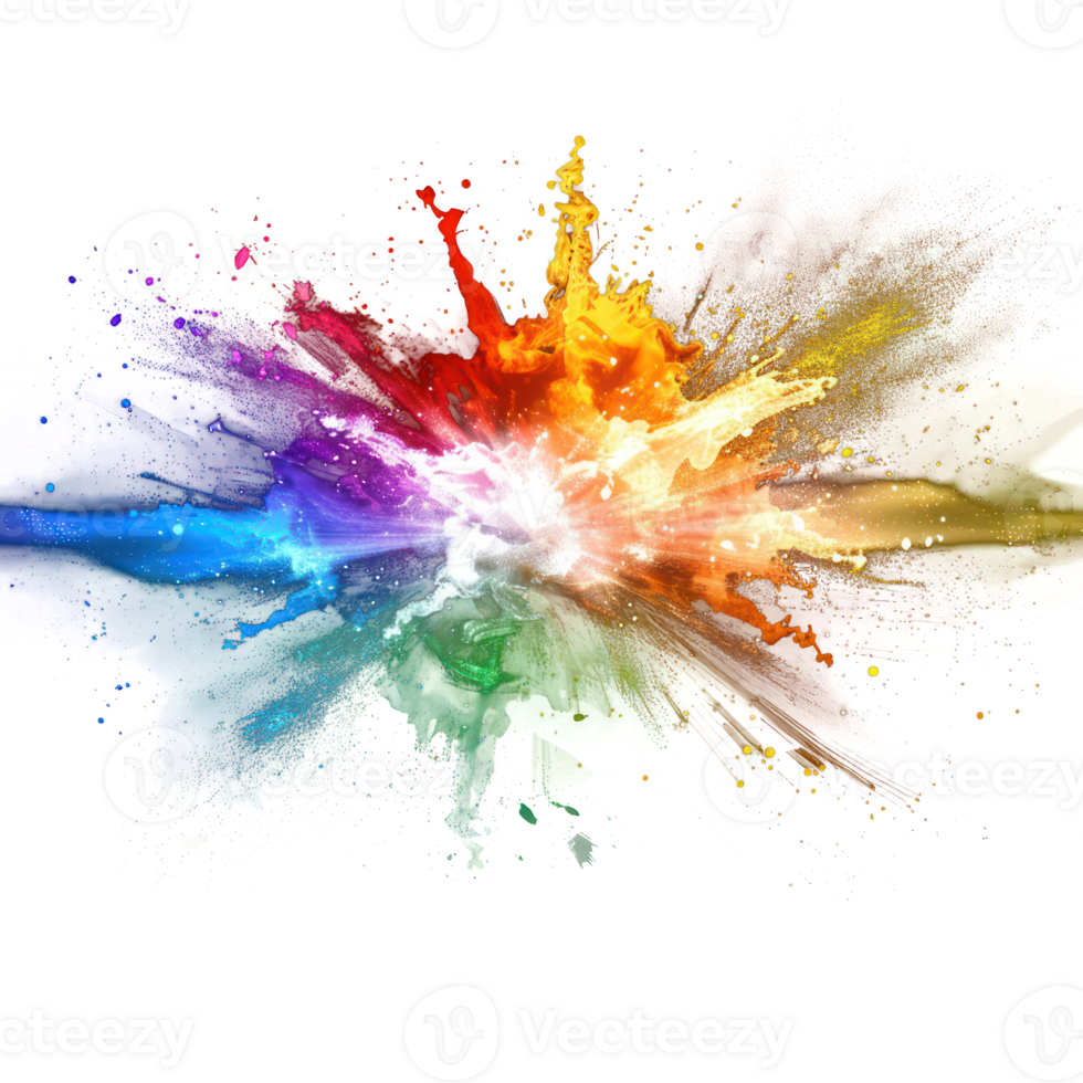 Exploding rainbow on transparency background png