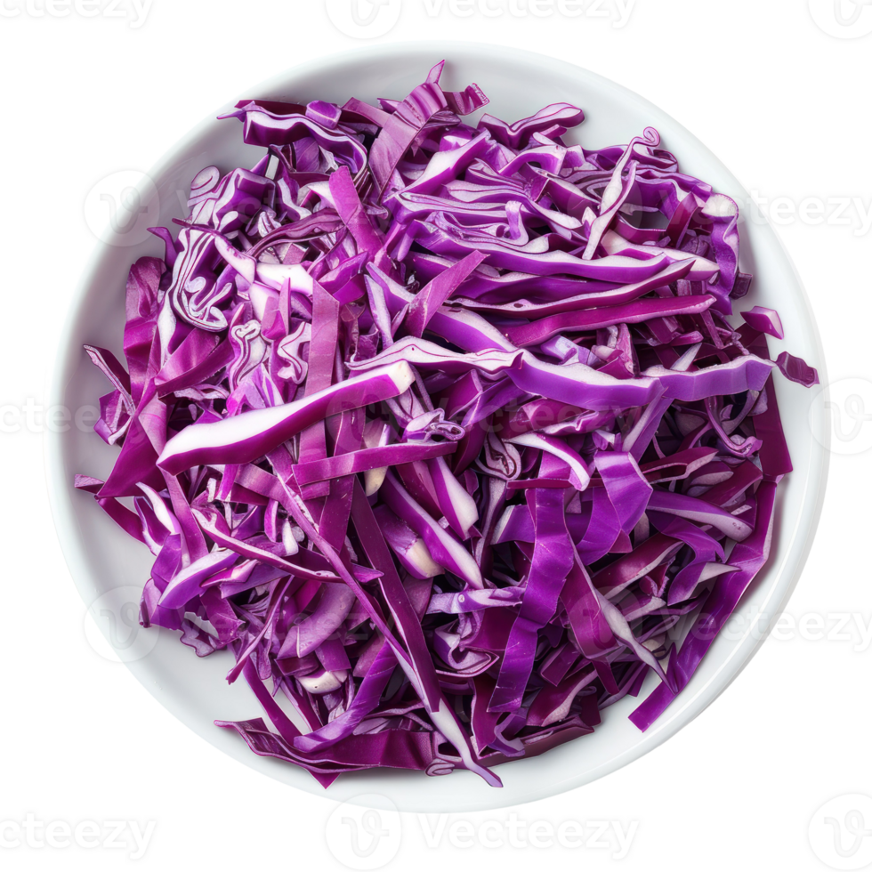 Fresh shredded raw red cabbage isolate on transparency background png