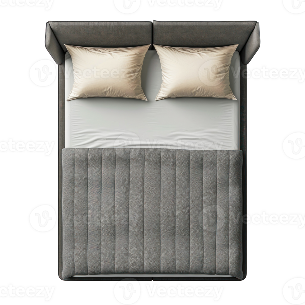 Divan Bed top view full length isolate on transparency background png