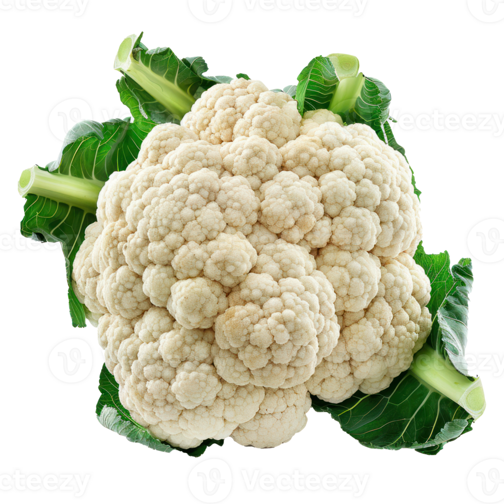 Cauliflower, clipping path isolate on transparency background png