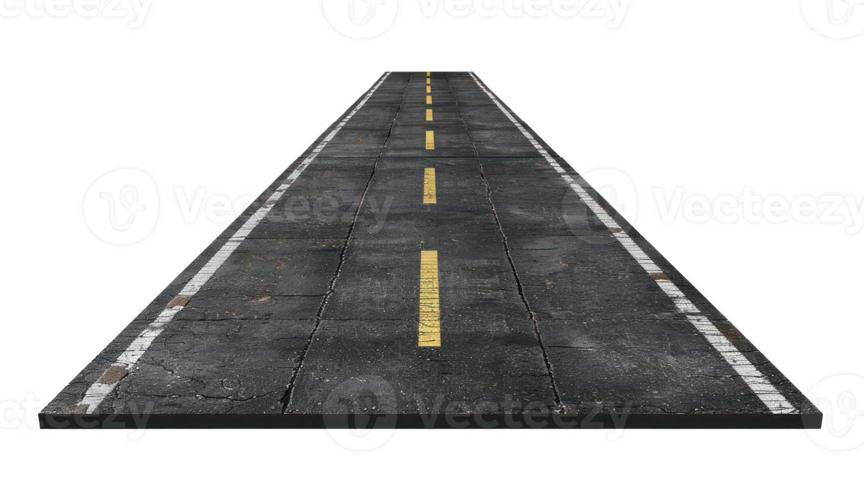 3D Bituminous Surface Treatment road top view isolate on transparency background png