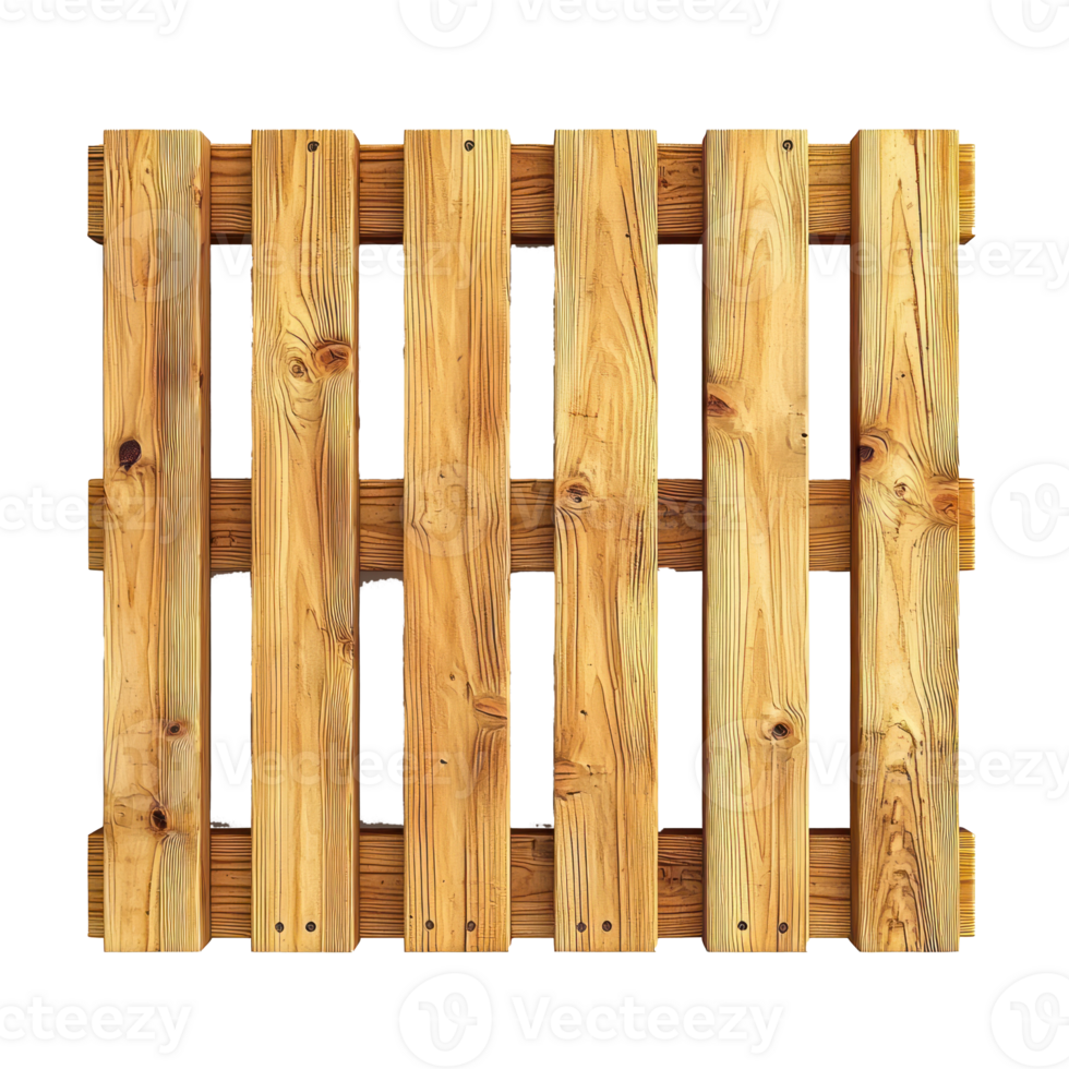 3D Wooden pallet top view isolate on transparency background png