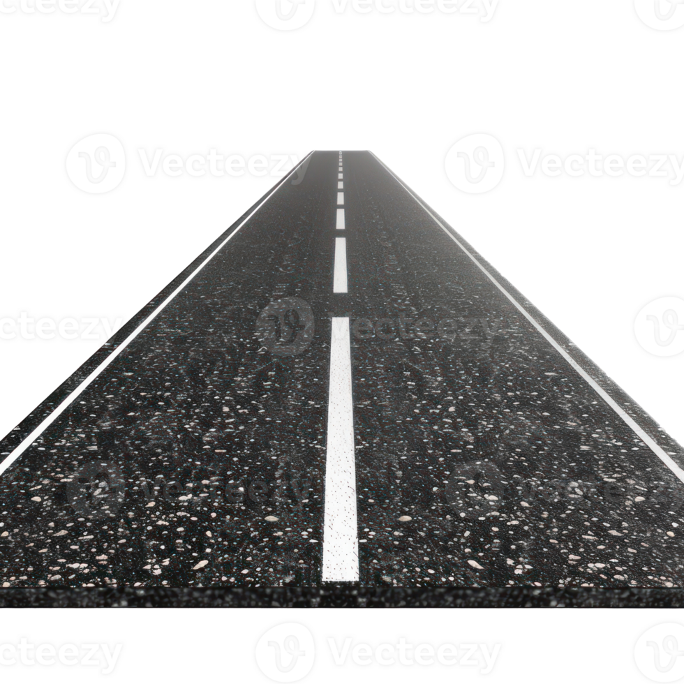3d asphalt road isolate on transparency background png