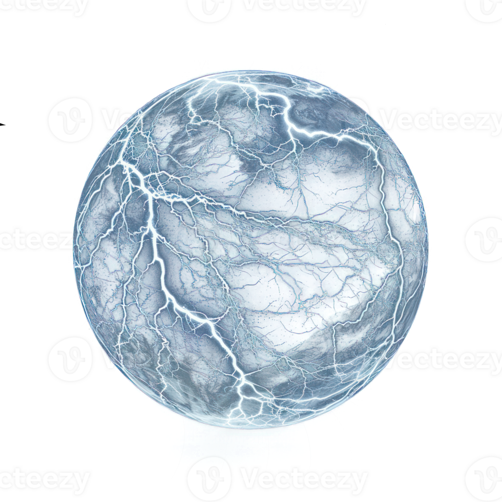 Electric balls, round lightning on transparency background png