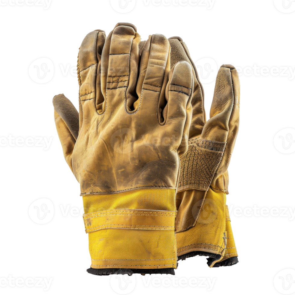 Construction Work Gloves side view full length isolate on transparency background png