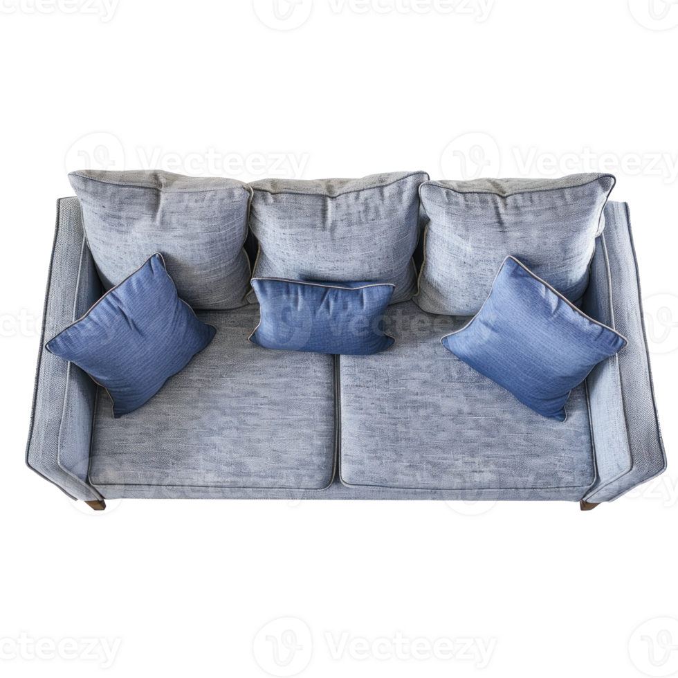 Lawson Sofa top view full length isolate on transparency background png