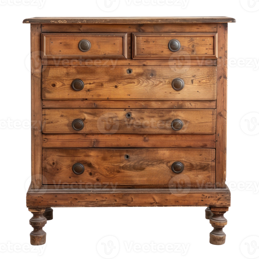 Chest of Drawers front view full length isolate on transparency background png