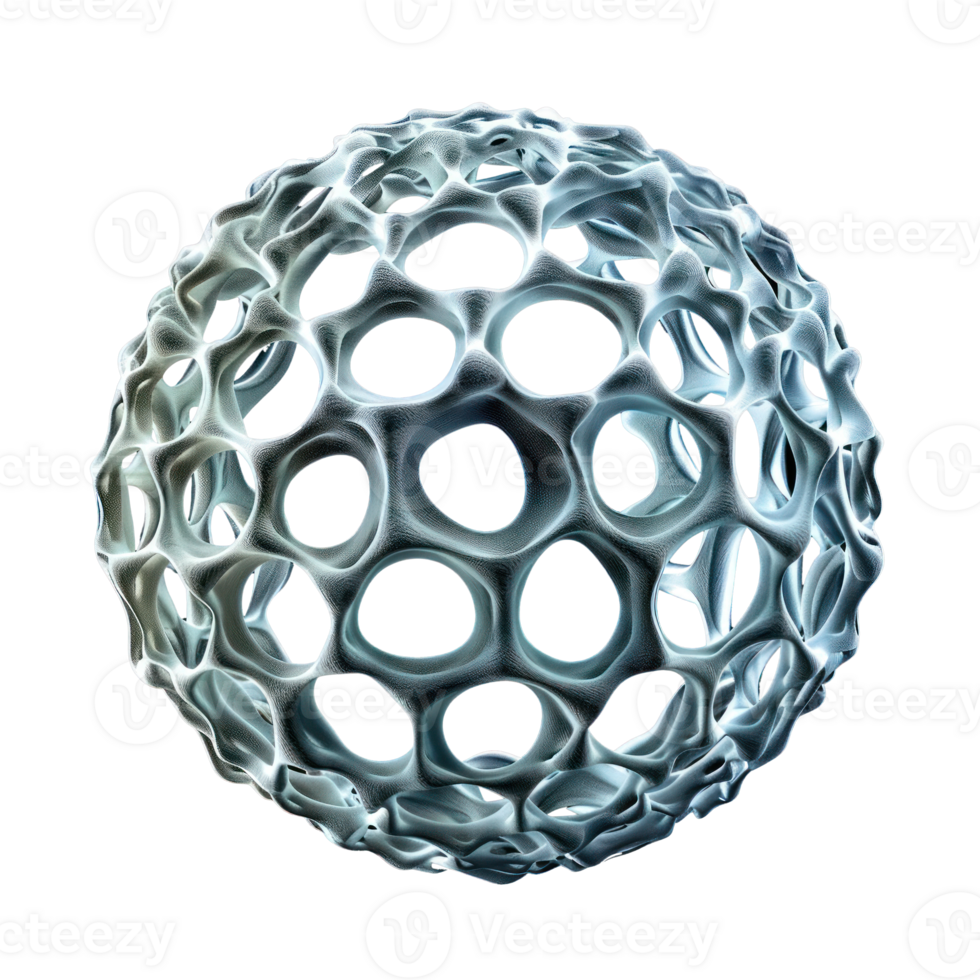 Sphere shape like a cell, 3D rendering on transparency background png