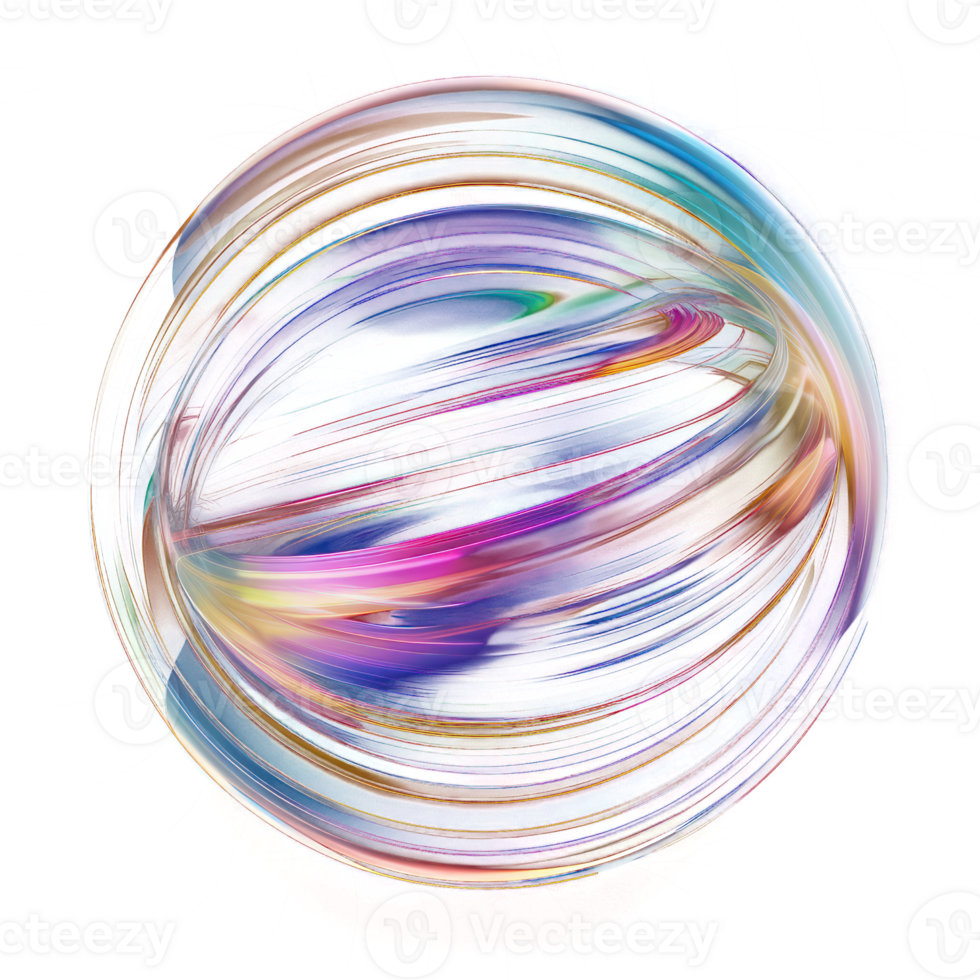 sphere, minimalist, distorted perspectives, transparent, chromatic aberration, transparency background png