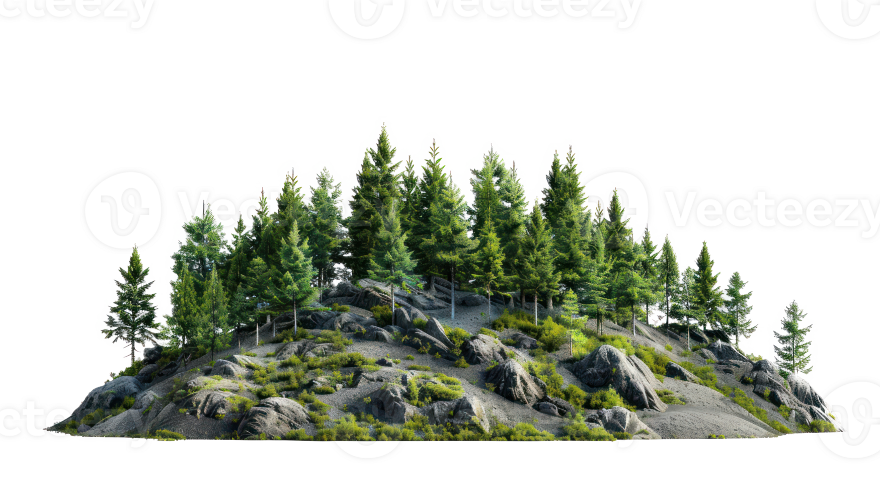 Forest Mountain isolate on transparency background png