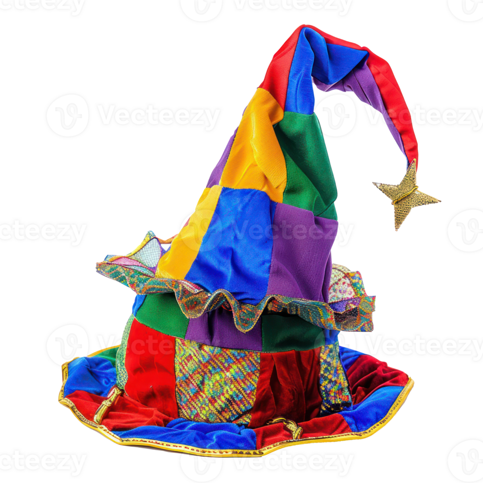Colorful Jester's hat isolate on transparency background png