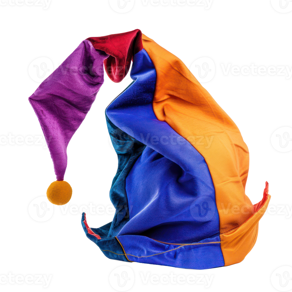 Colorful Jester's hat isolate on transparency background png