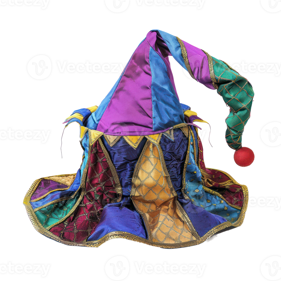 Colorful Jester's hat isolate on transparency background png