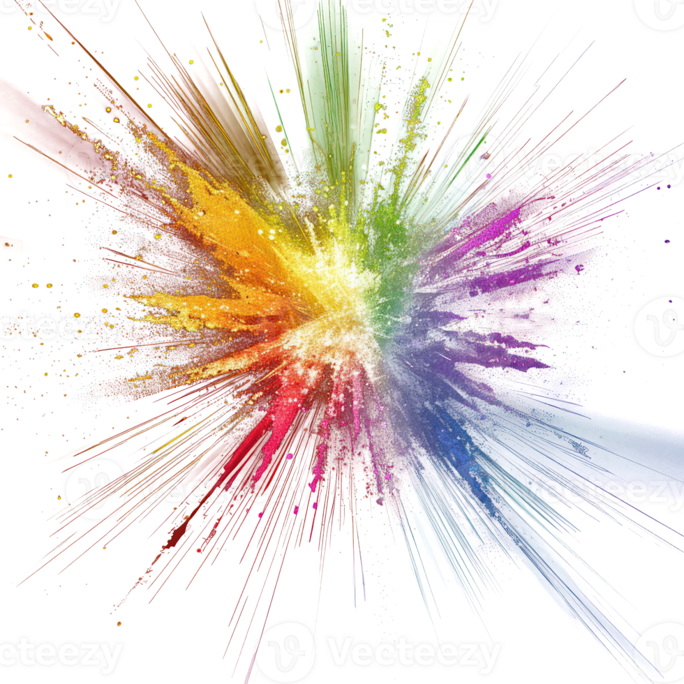 Exploding rainbow on transparency background png