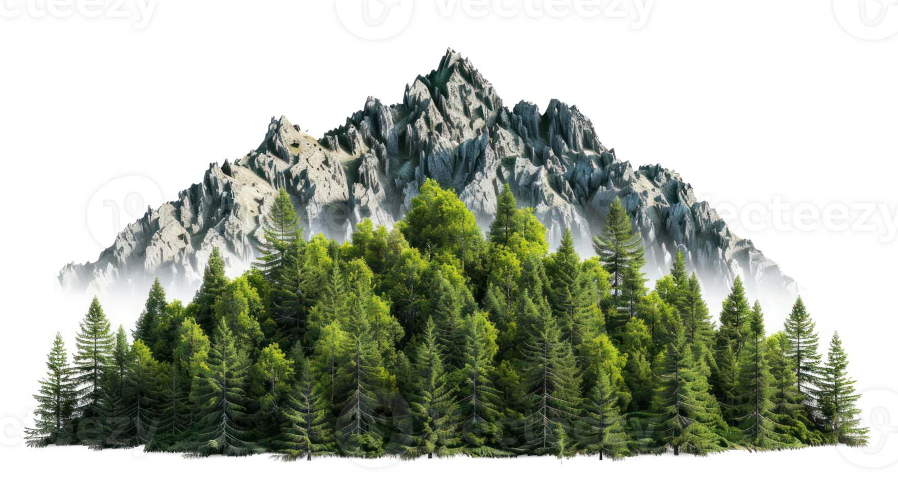 Forest Mountain isolate on transparency background png