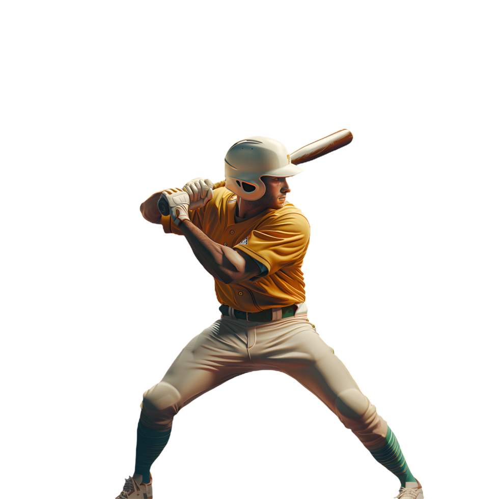 baseball player holding bat on transparent background png