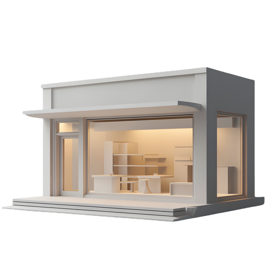 3d model of a small store png