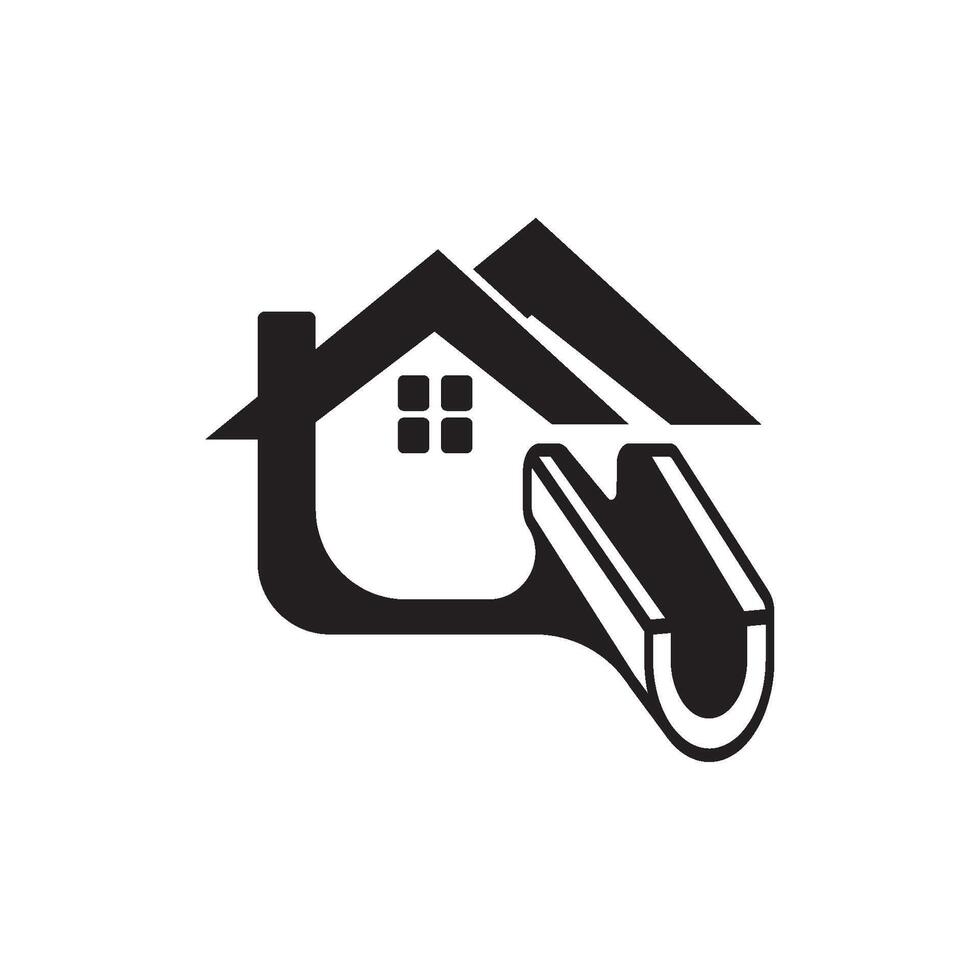 Gutter Clean logo design template. House Improvement business logo . vector