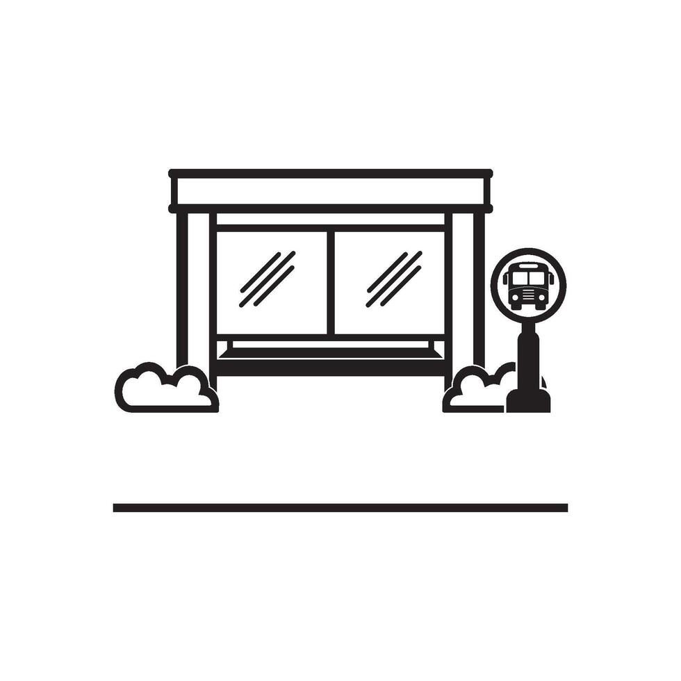 Bus stop icon logo illustration symbol design. vector