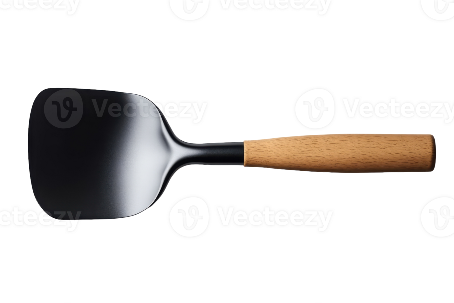 Spatula with a wooden handle for flipping food during cooking or grilling activities at home png
