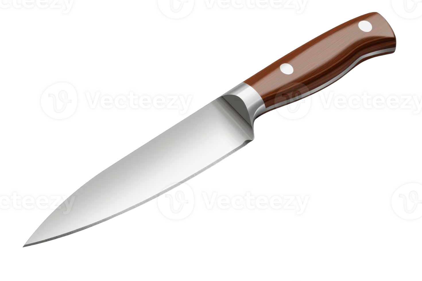 High-quality kitchen knife with a wooden handle on a plain background for culinary enthusiasts png
