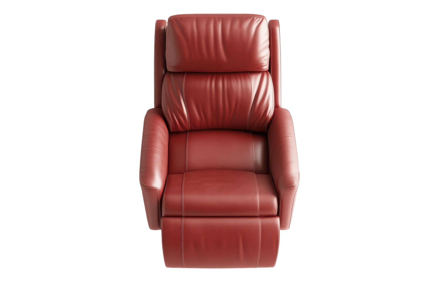 Comfortable red reclining chair for relaxation in a cozy living room setting png