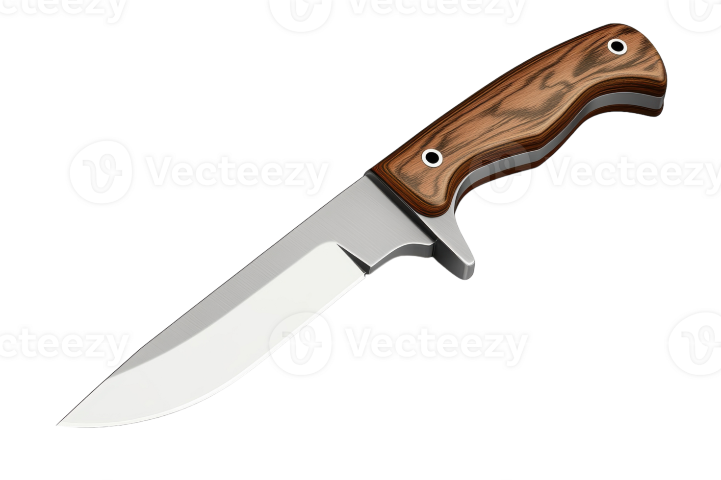 High-quality stainless steel knife with wooden handle displayed against a plain background png
