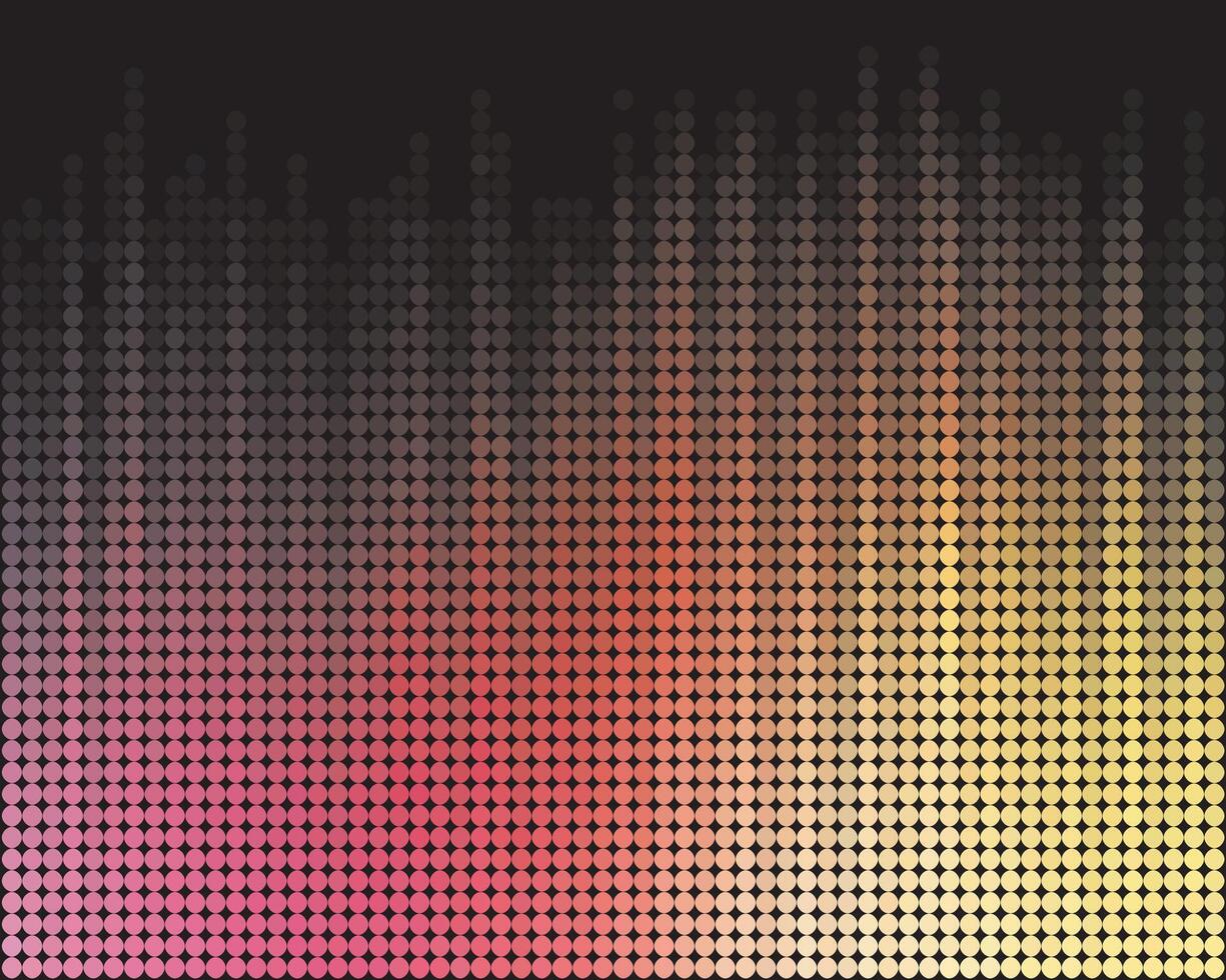 Halftone dotted gradient image representing sound waves or digital frequencies vector