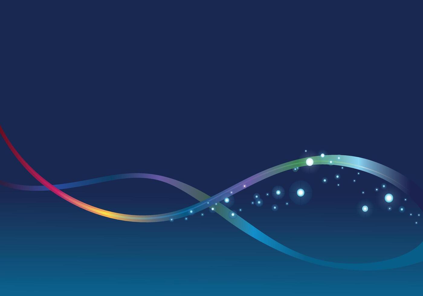 abstract wave design with flowing lines on deep blue background vector