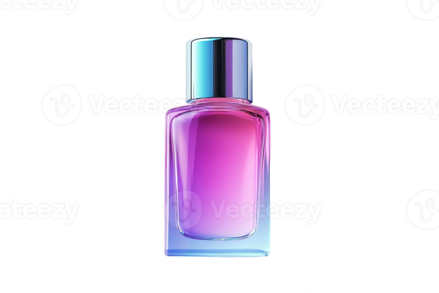 Elegant purple gradient perfume bottle captured against a simple backdrop during the daytime png
