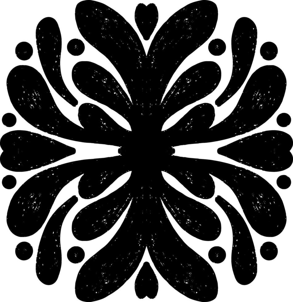 a black and white design of a flower vector