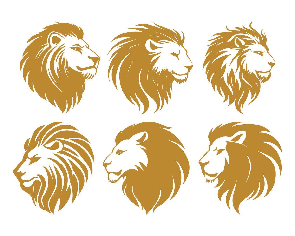Abstract Lion or King Icon or Logo Pack Design Template vector