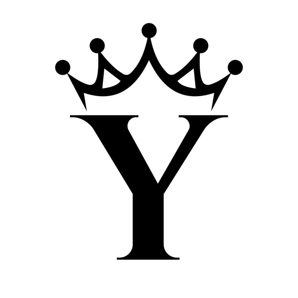 Letter Y Crown Logo for Queen Sign, Beauty, Fashion, Star, Elegant, Luxury Symbol vector