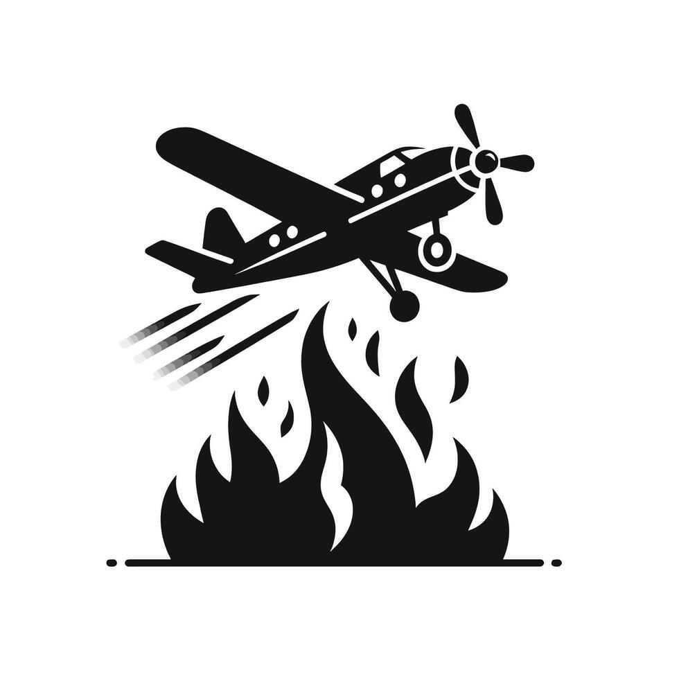 Fire plane icon illustration vector