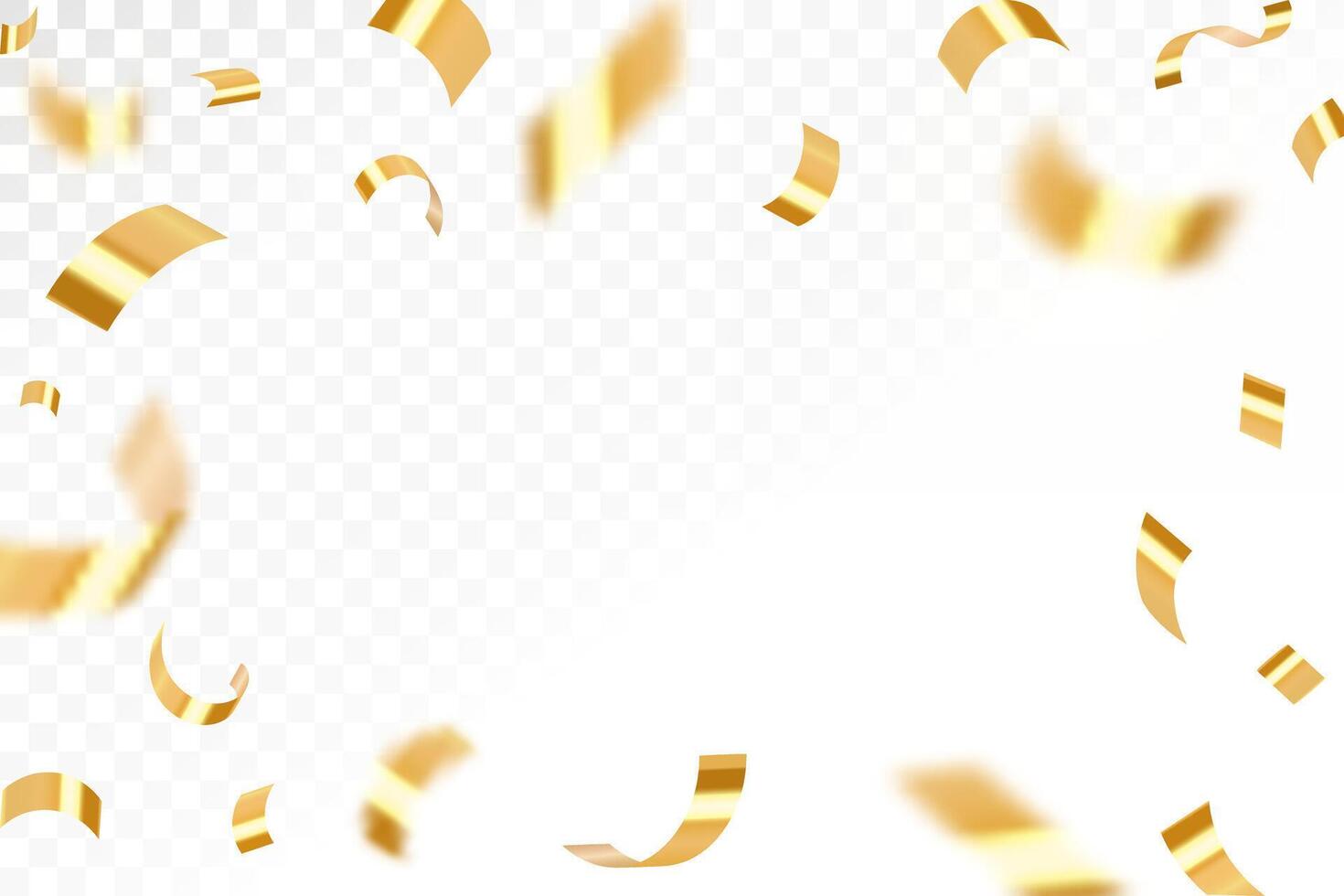 Gold confetti celebration party background design, Falling shiny golden confetti isolated on background. Can be used for celebration, Christmas, New Year, Carnival festivity, confetti, vector