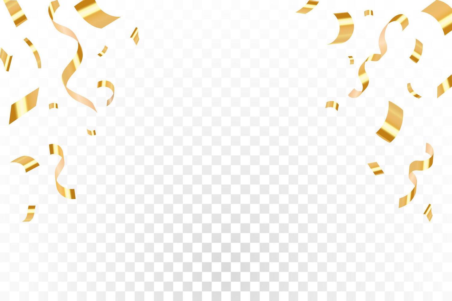 Gold confetti abstract pattern border frame, Bright festive tinsel of gold color. Valentines Day, Birthday, Holiday, New Year, Carnival festivity, confetti, vector