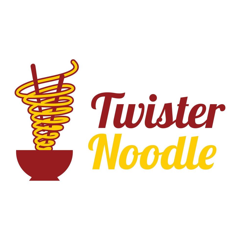twister noodle flat minimalist design logo vector